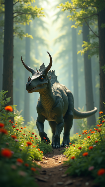 Majestic Sauroposeidon in Lush Prehistoric Forest