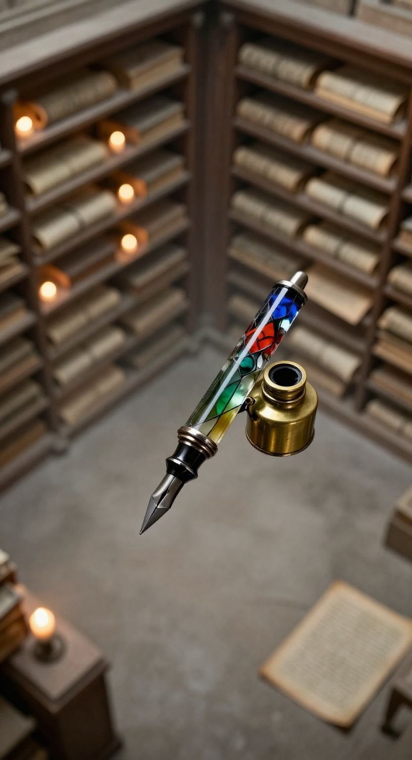 The Stained Glass Pen In The Dusty Archive