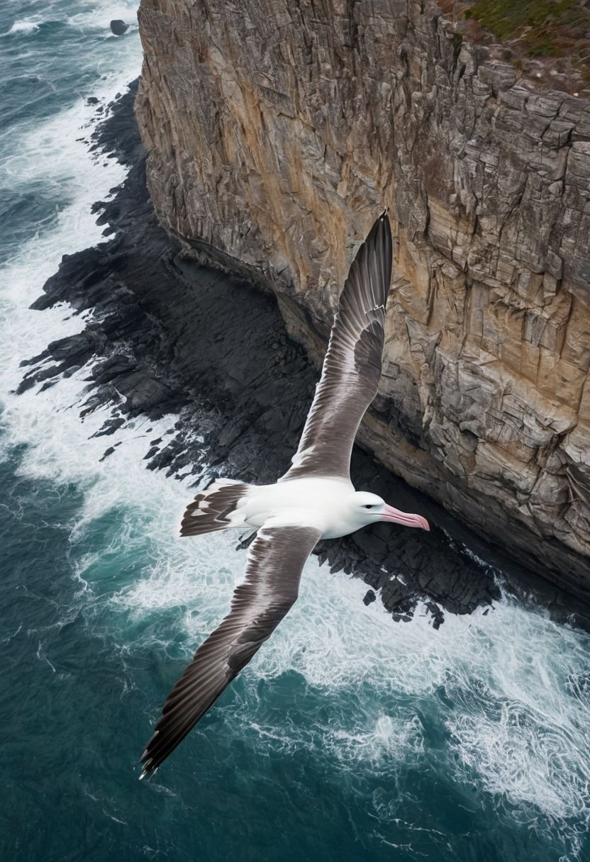 The Wind Swept Albatross With Long Wingspan And Hooked Beak