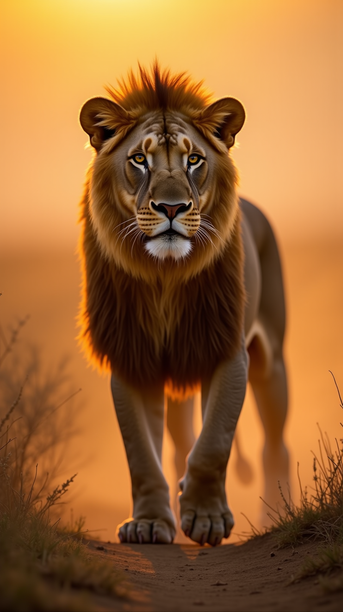Lioness in Savannah Sunrise