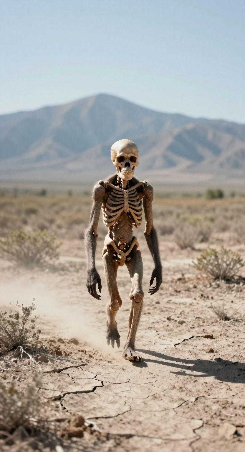Bipedal Hominid Desert Scene