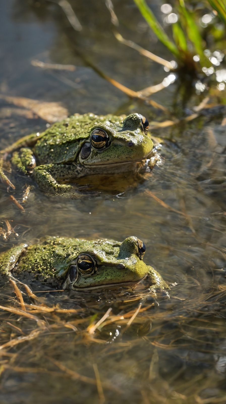 Warty Frogling Swamps At Dusk In Early Autumn