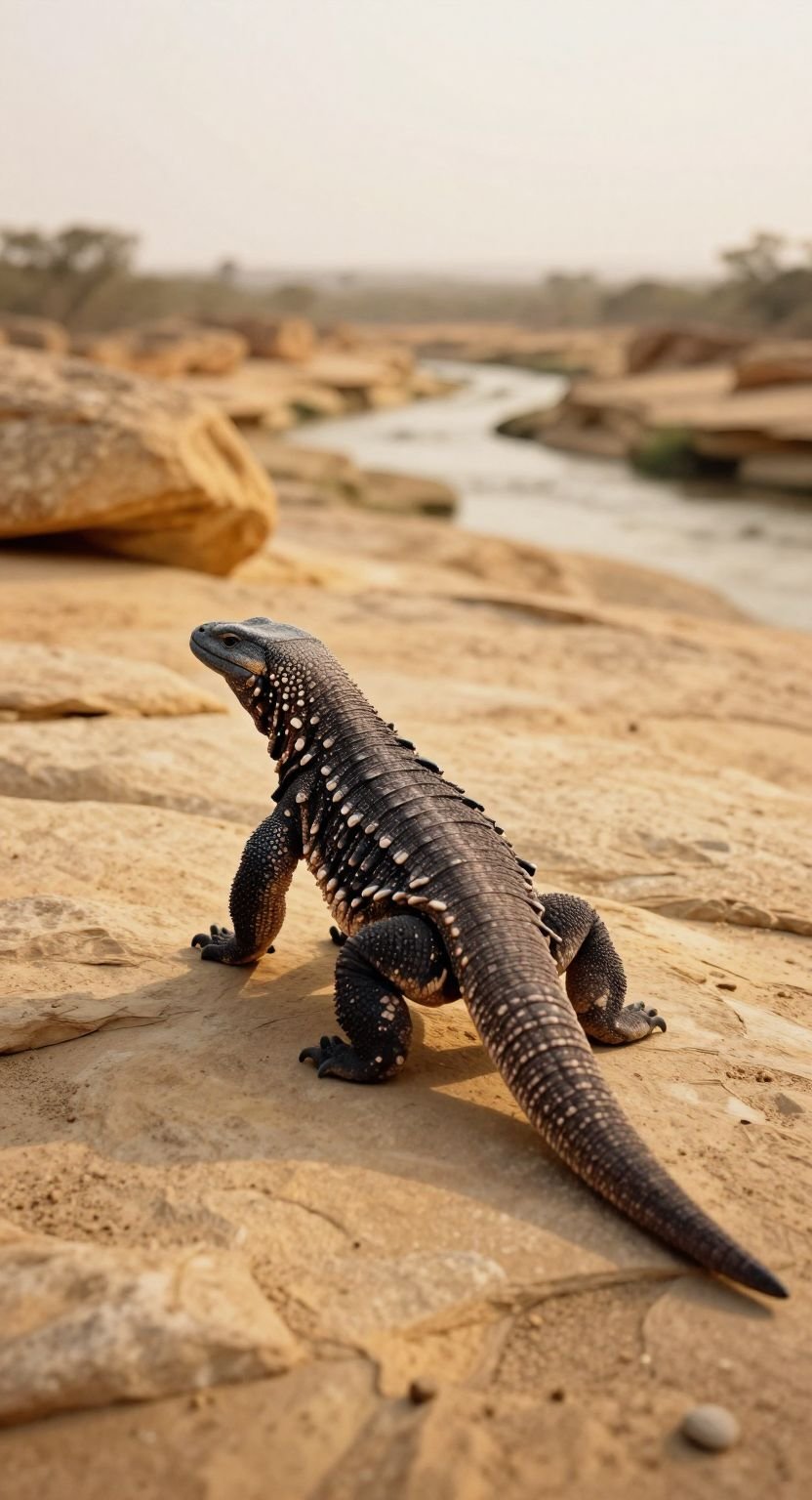 Gila Monster Desert Scene