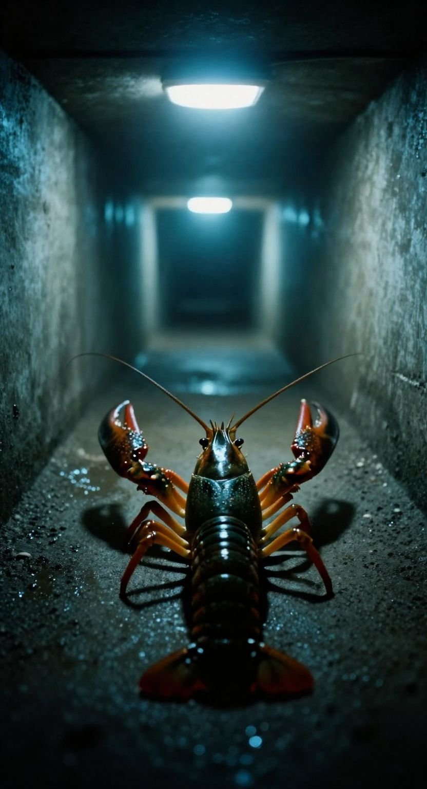 The Concrete Tunnel Crayfish With Flat Carapace