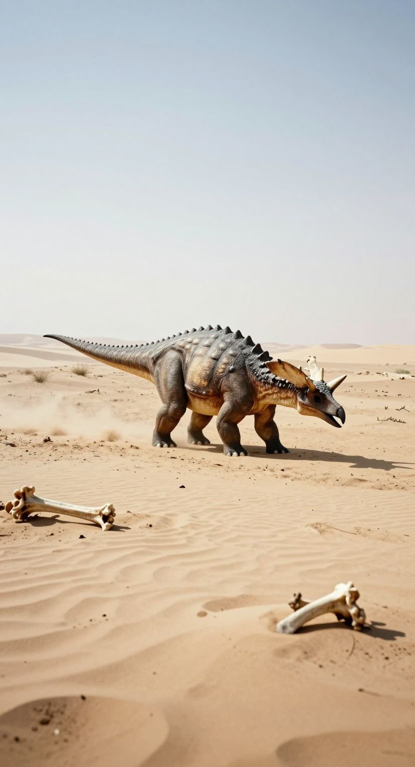 Ankylosaurus Desert Scene