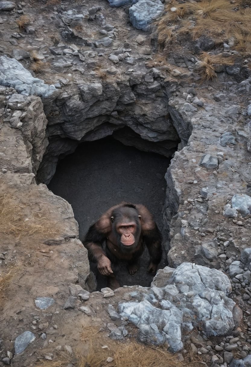 The Paleolithic Bipedal Hominin In The Glacial Tundra