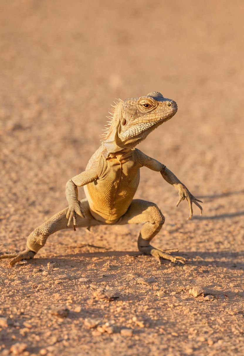 The Bipedal Lizard Of The Scorched Desert