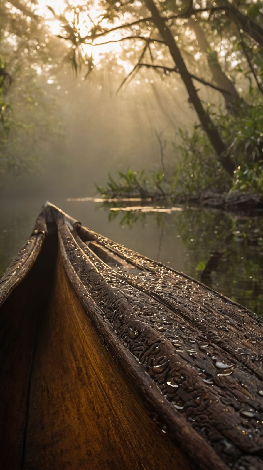 Ancient Ceramic Oared Canoe Sunset Ritualistic