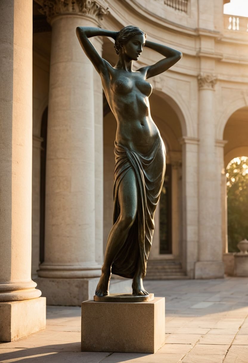 The Bronze Figure In The Golden Hour Gallery
