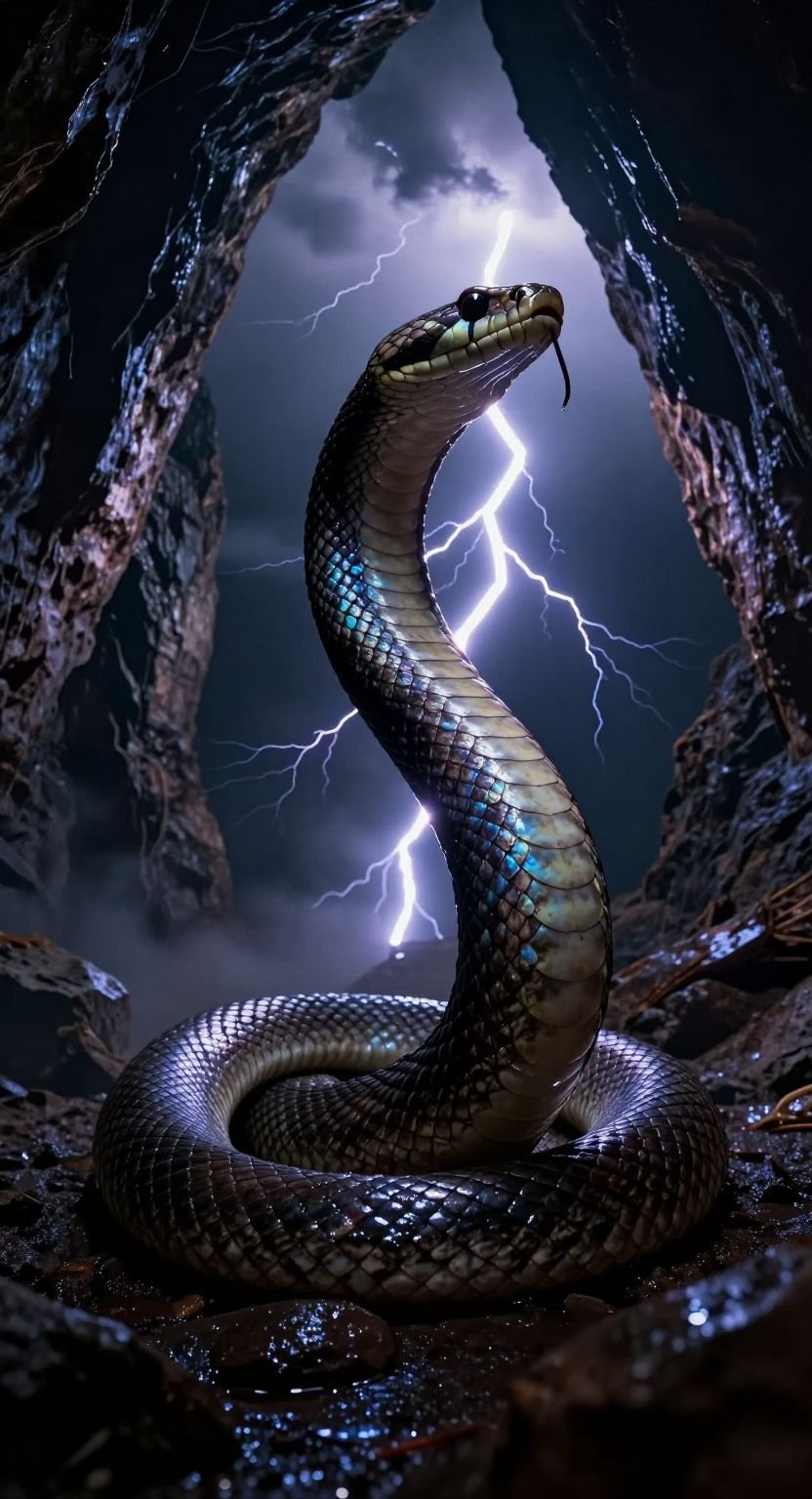 Iridescent-Scaling Serpent-Warrior-Skies-Holocene