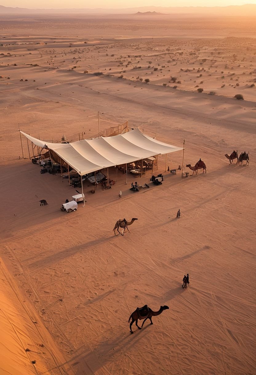 The Desert Circus Tent Structure At Golden Hour