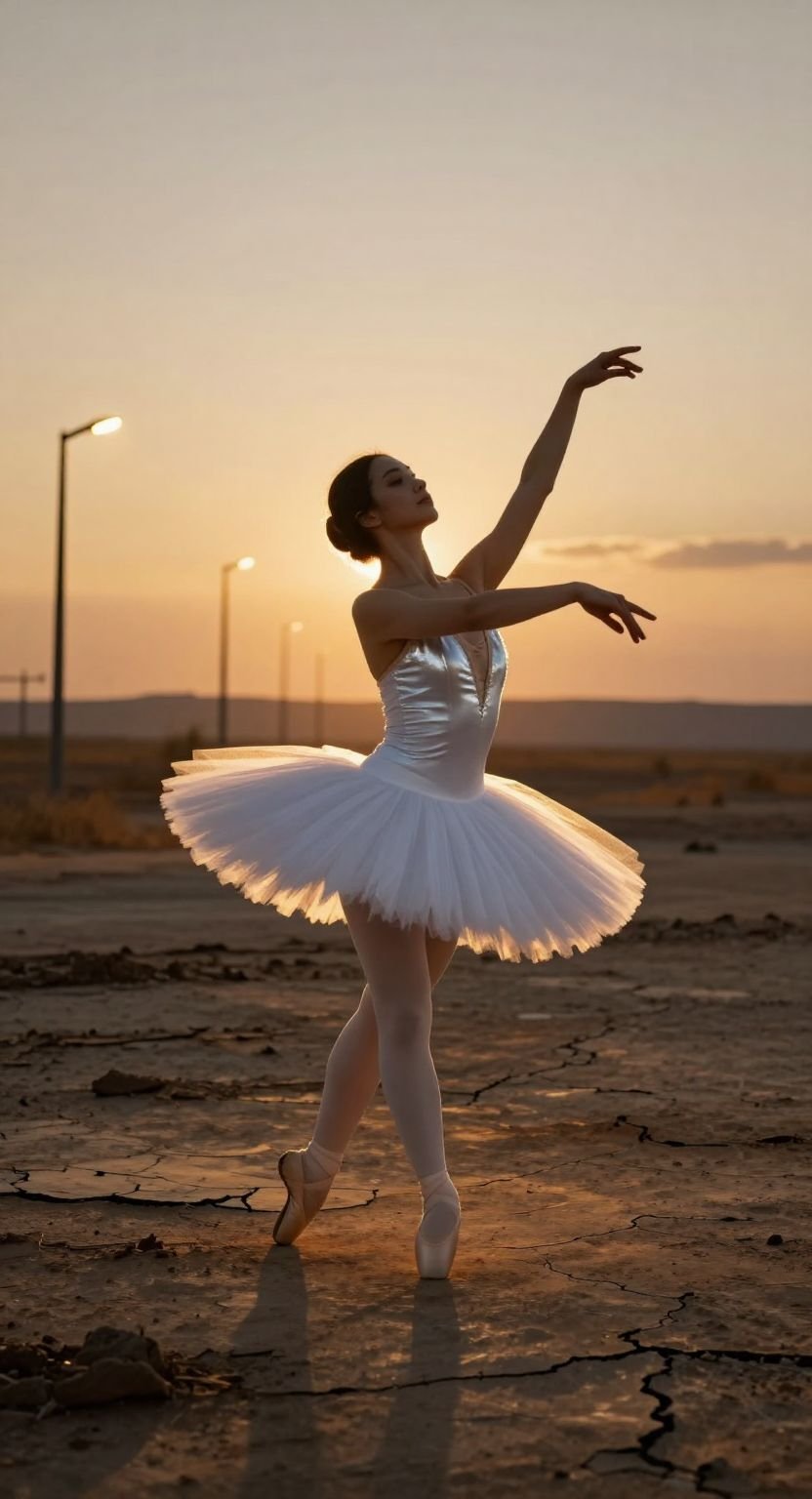Ballet Dancer Post Apocalyptic Golden Hour