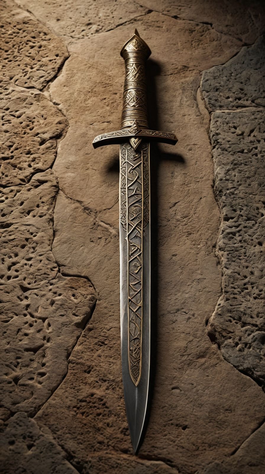 Bronze Ceremonial Dagger Dusty Alcove Scene