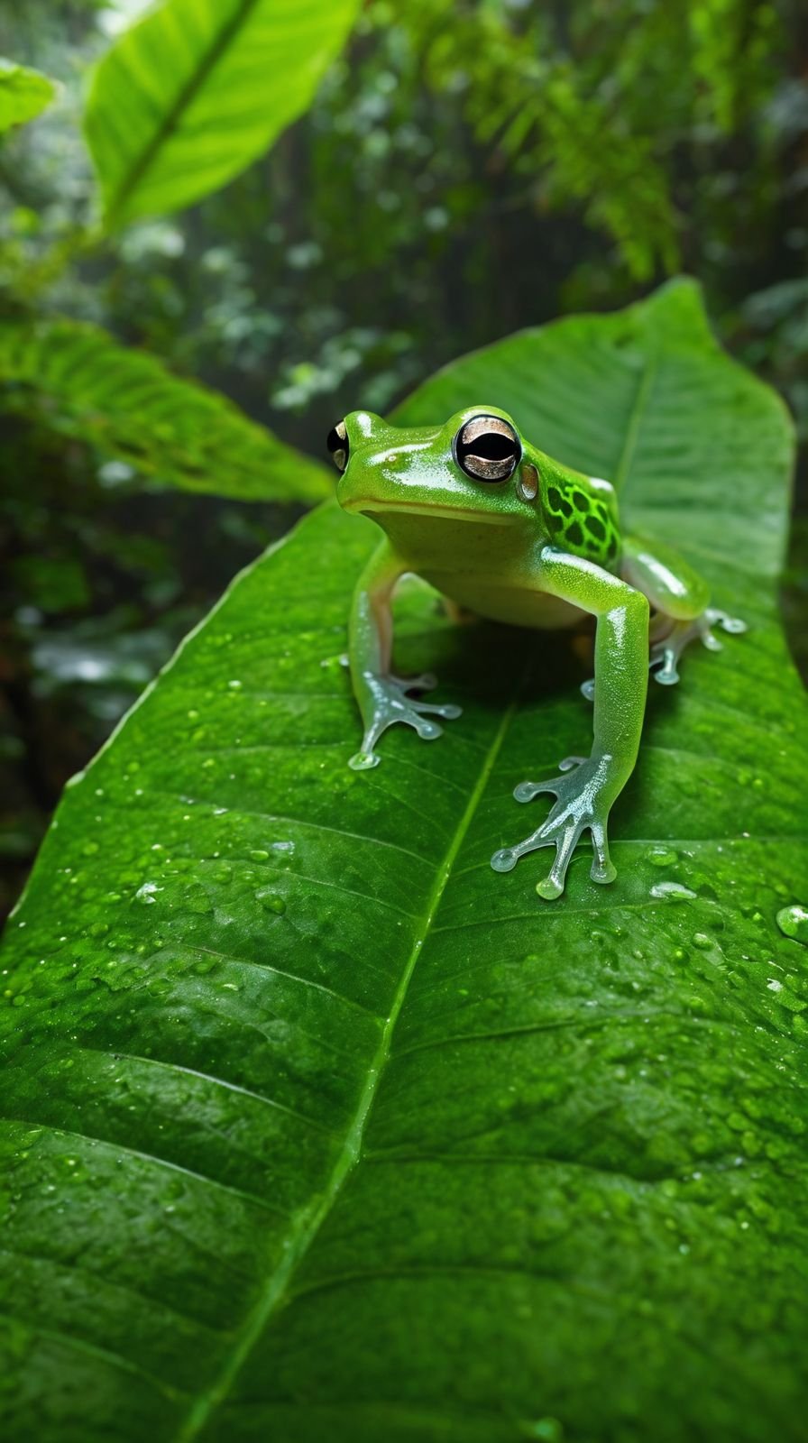 Glass Frog Tropical Canopy Scene