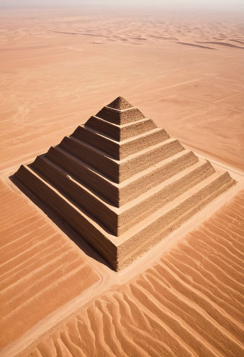 The Stepped Pyramid Structure Of The Sandy Desert.