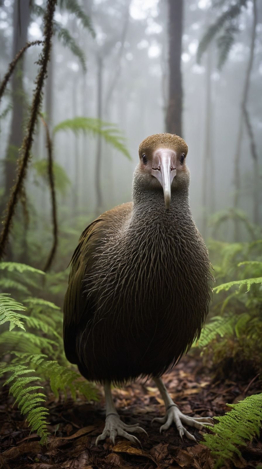 The Skeleton Billed Kiwi Of The Misty Forest Floor