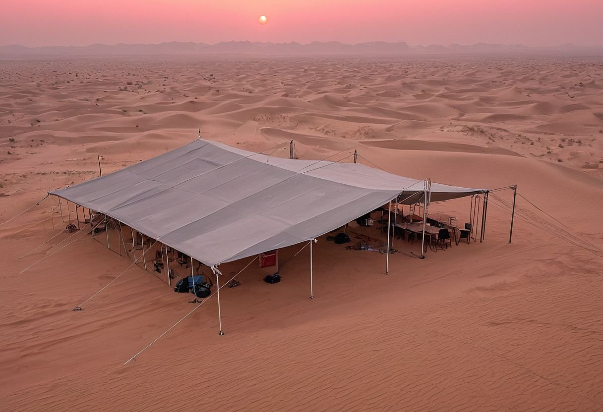 The Desert Tent Structure In The Crimson Dunes