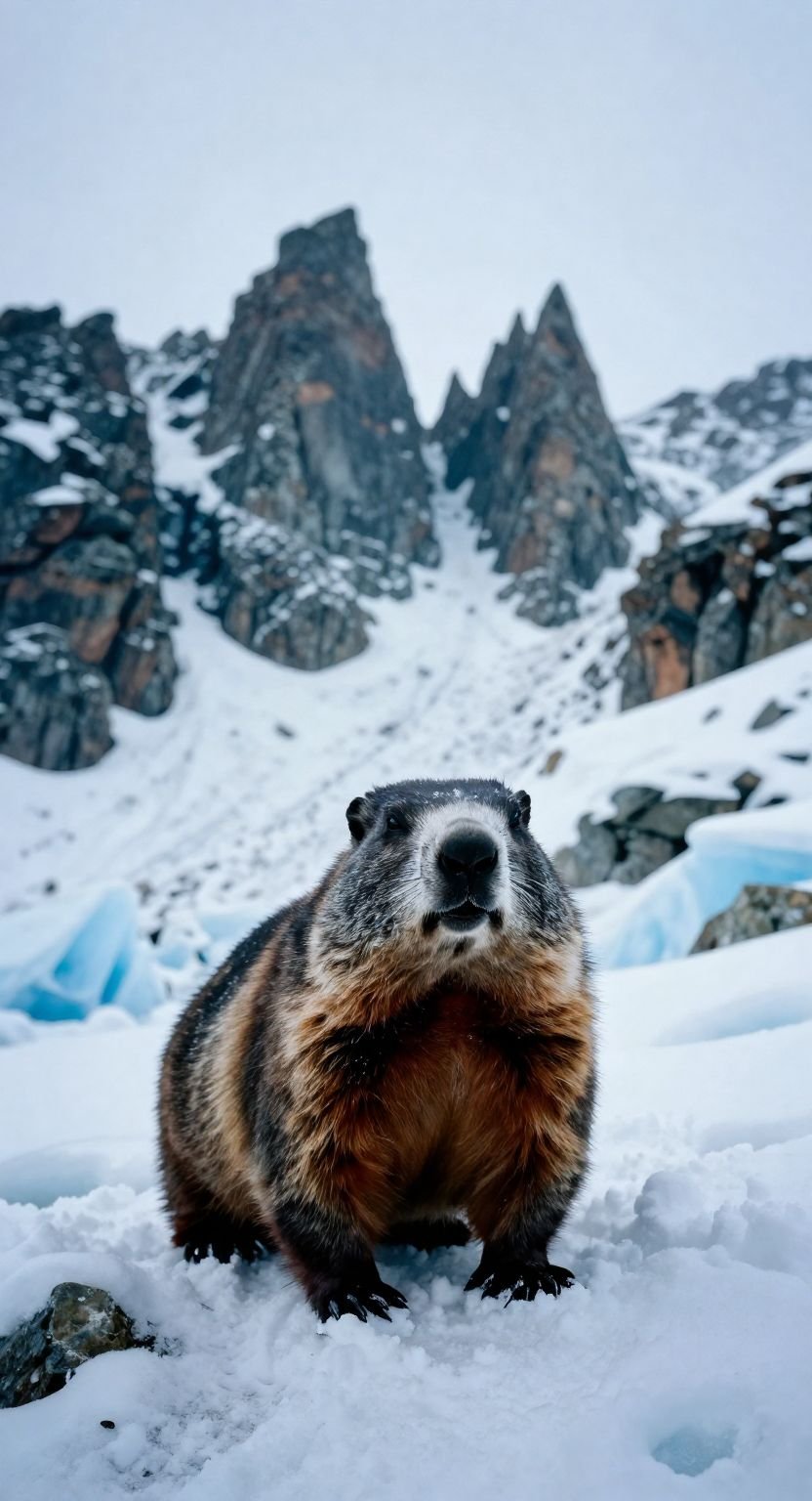 The Snowbound Marmot Expedition In The Glaciers