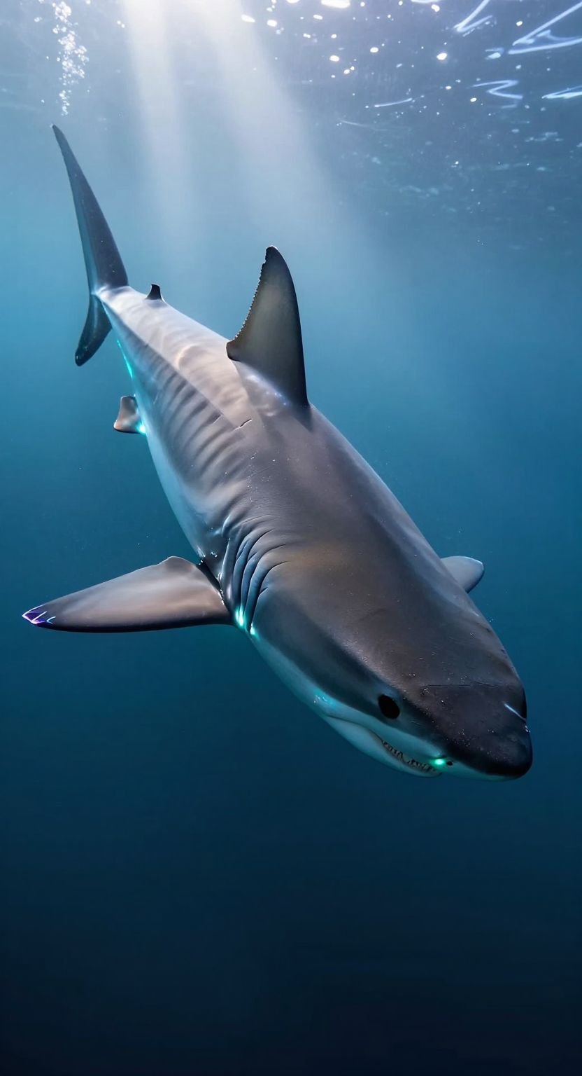 Pelagic Apex Shark Futuristic Dramatic Cinematic