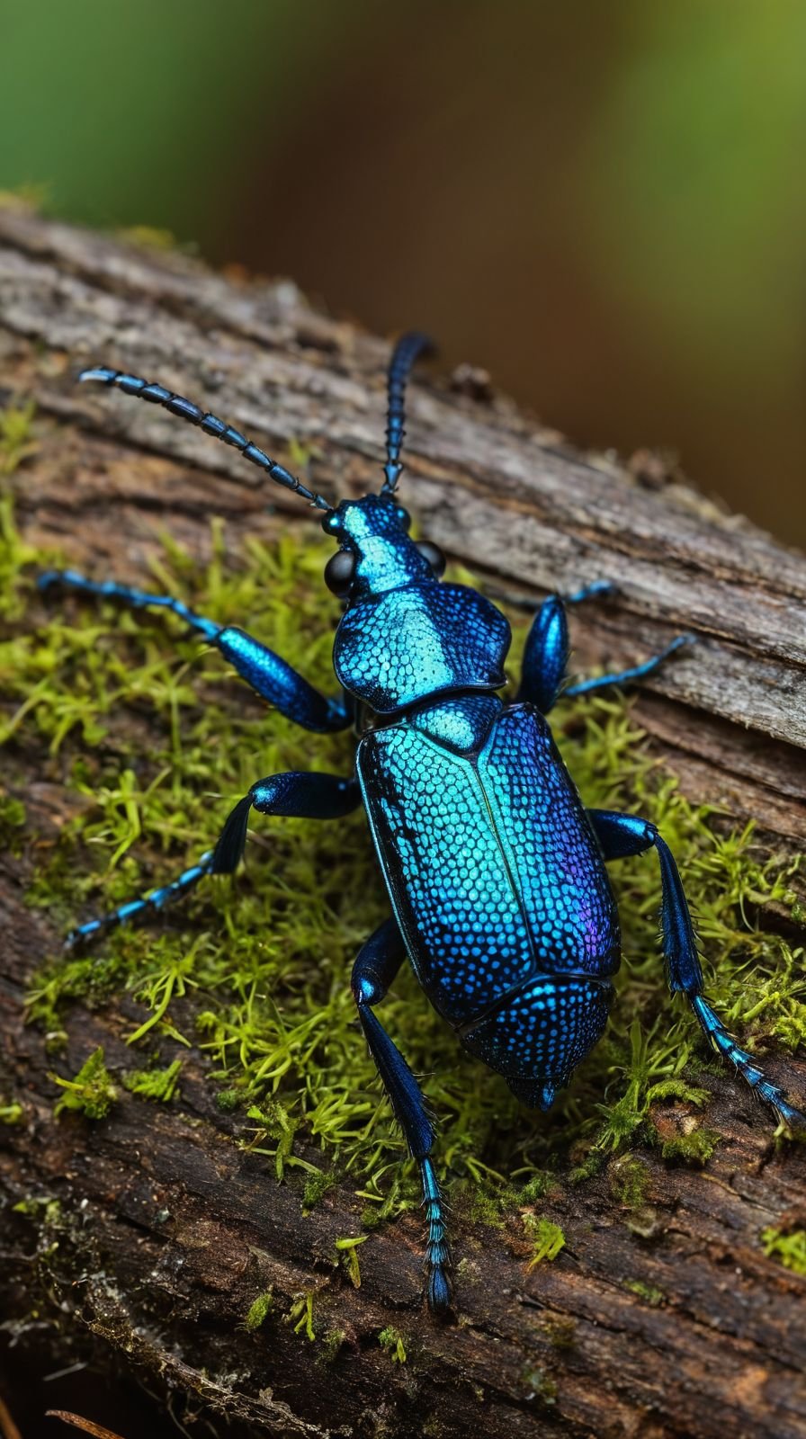 MetallicBlue Weevil Forest Light